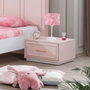 Hanah Home Mesita de Noche Rosa y Blanco